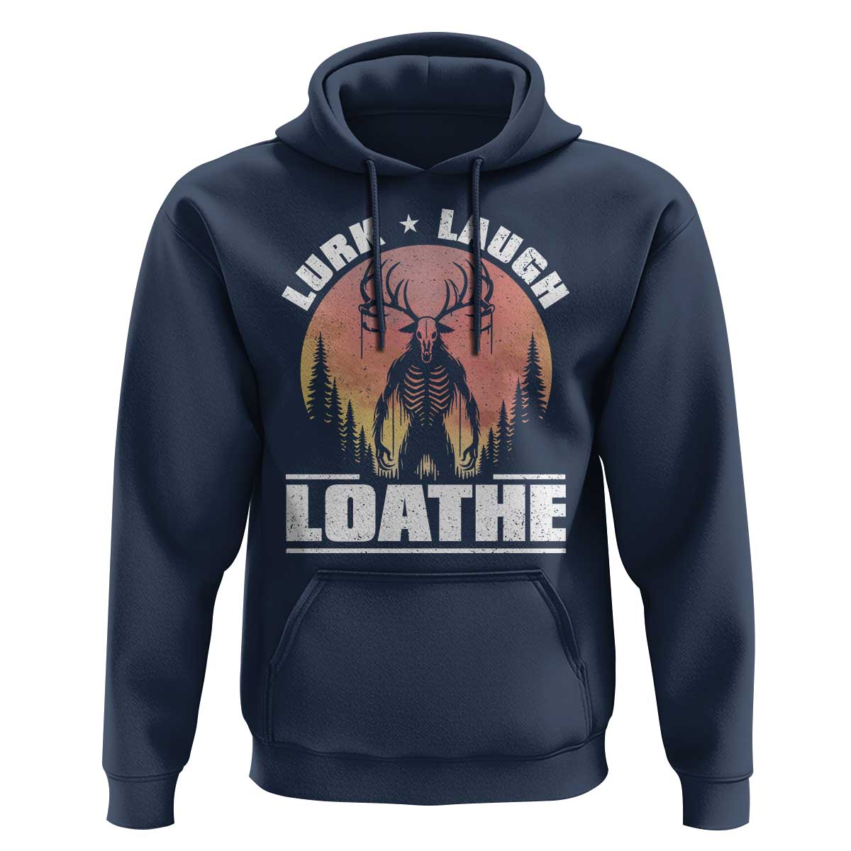 Funny Wendigo Cryptid Lurk Laugh Loathe Hoodie - Wonder Print Shop