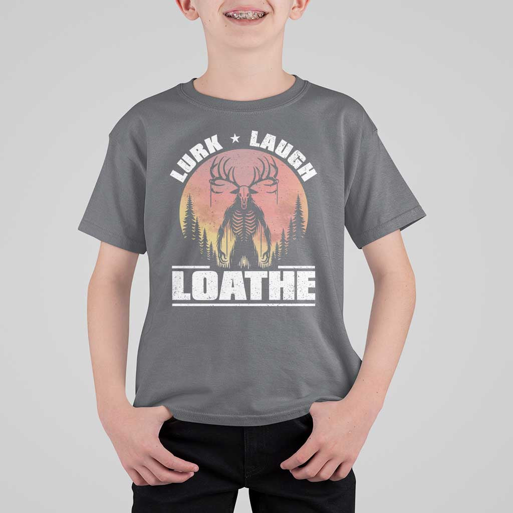 Funny Wendigo Cryptid Lurk Laugh Loathe T Shirt For Kid - Wonder Print Shop