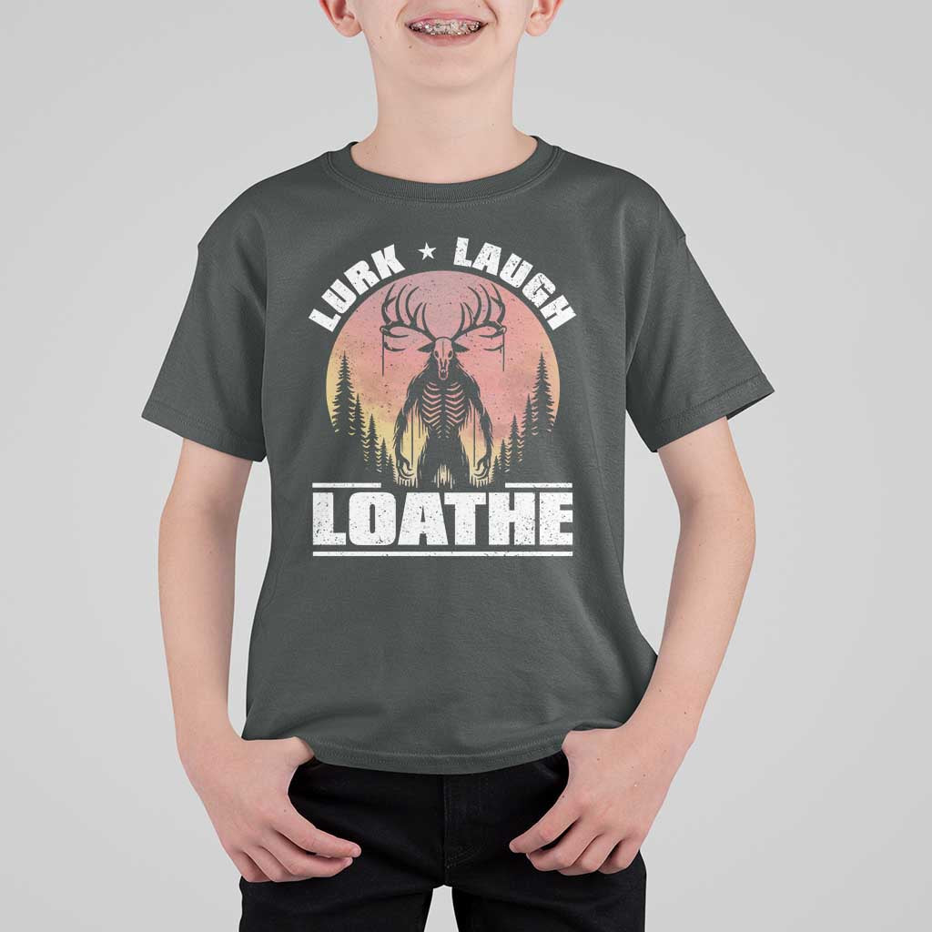 Funny Wendigo Cryptid Lurk Laugh Loathe T Shirt For Kid - Wonder Print Shop