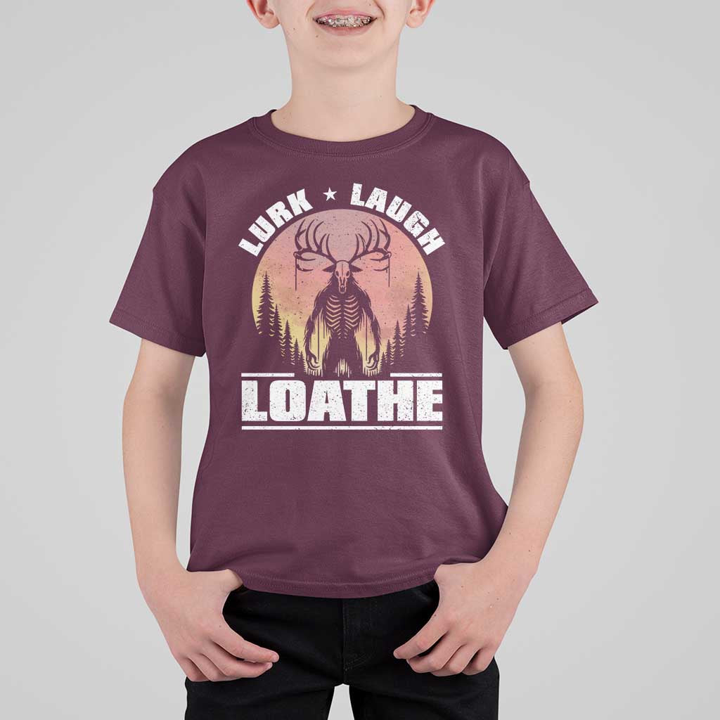 Funny Wendigo Cryptid Lurk Laugh Loathe T Shirt For Kid - Wonder Print Shop
