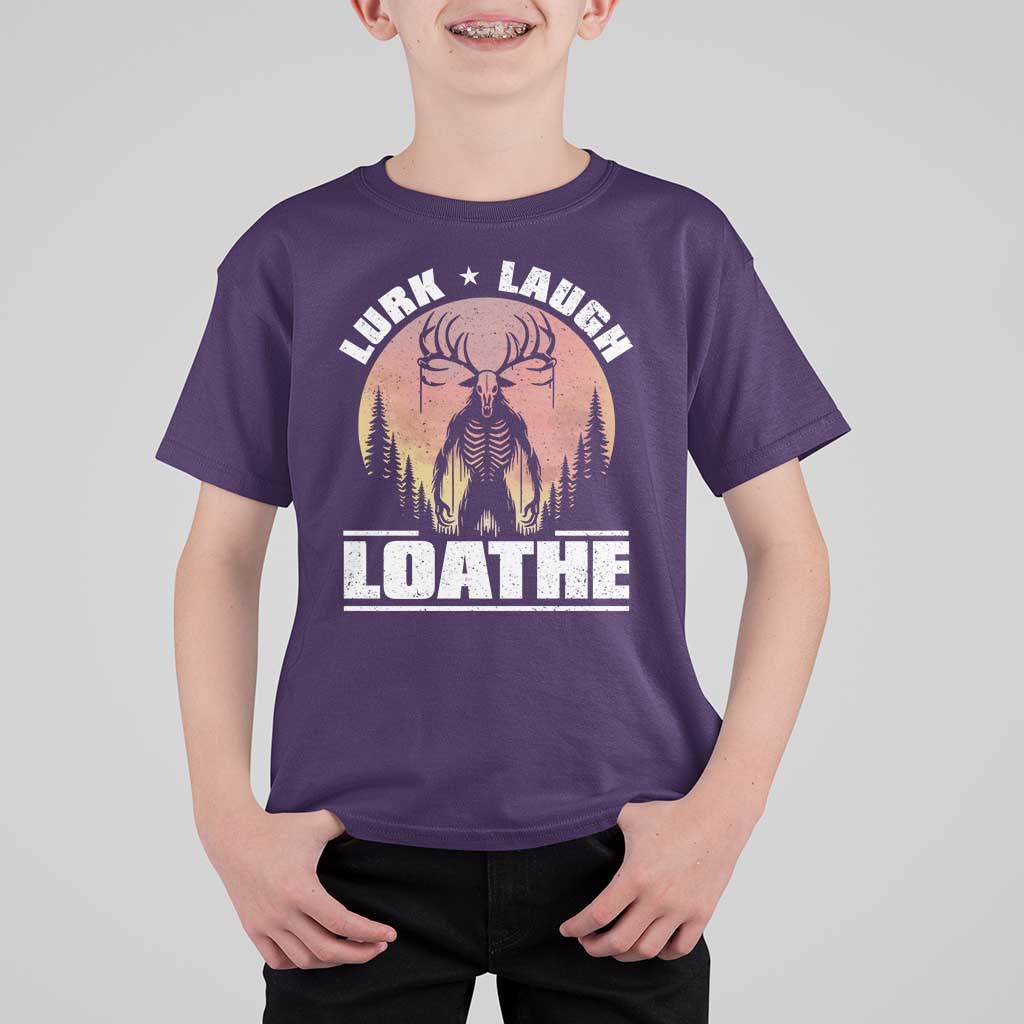 Funny Wendigo Cryptid Lurk Laugh Loathe T Shirt For Kid - Wonder Print Shop
