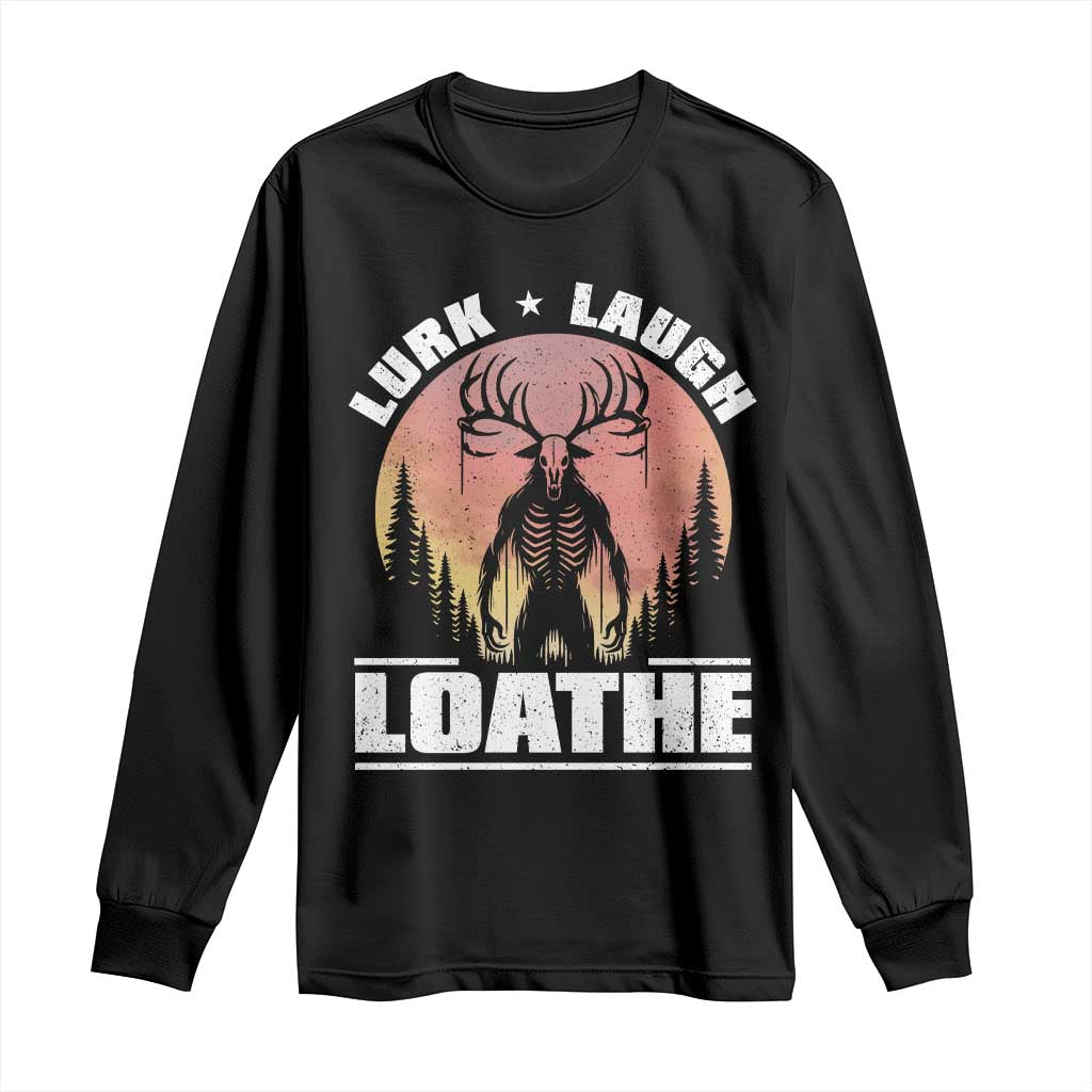 Funny Wendigo Cryptid Lurk Laugh Loathe Long Sleeve Shirt - Wonder Print Shop