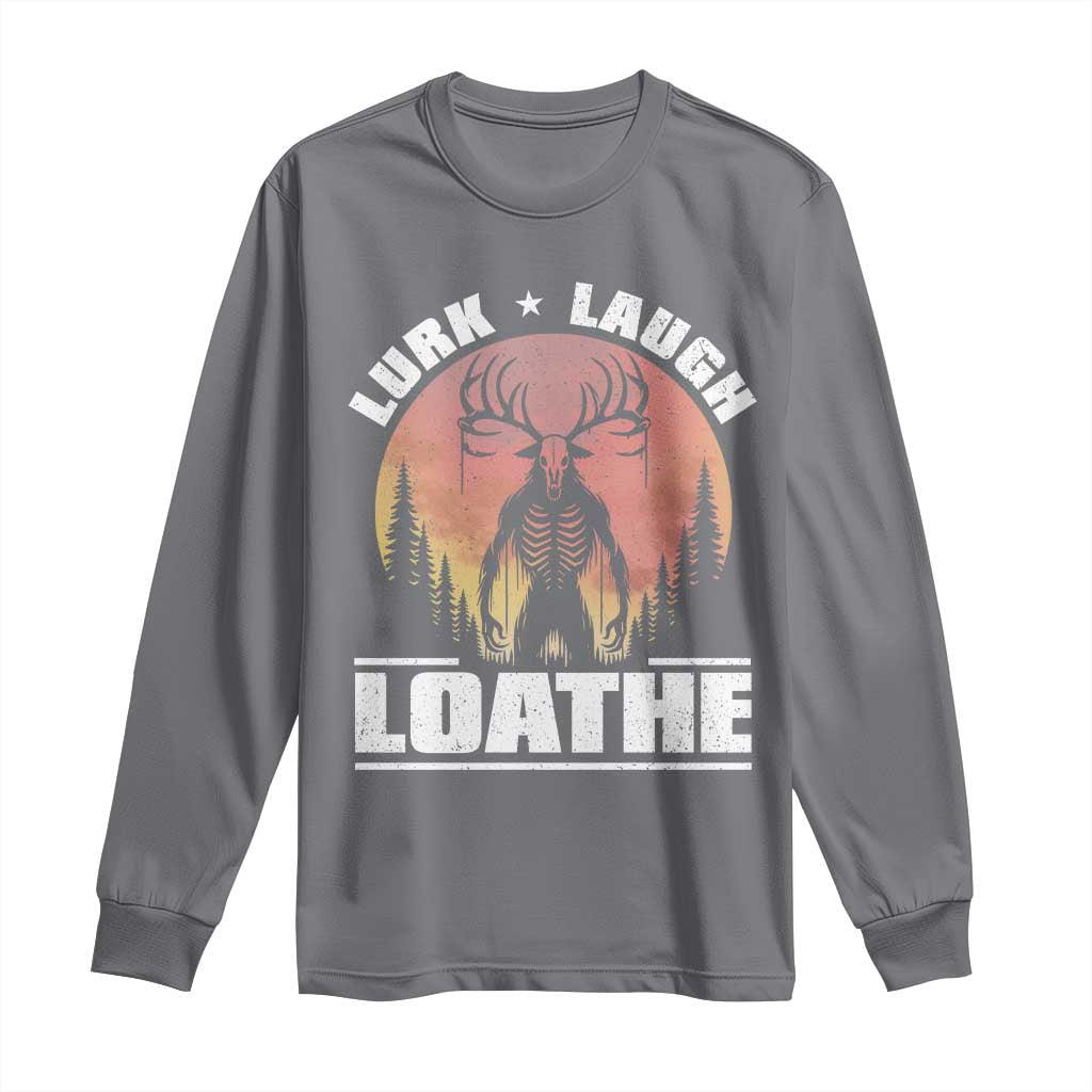 Funny Wendigo Cryptid Lurk Laugh Loathe Long Sleeve Shirt - Wonder Print Shop