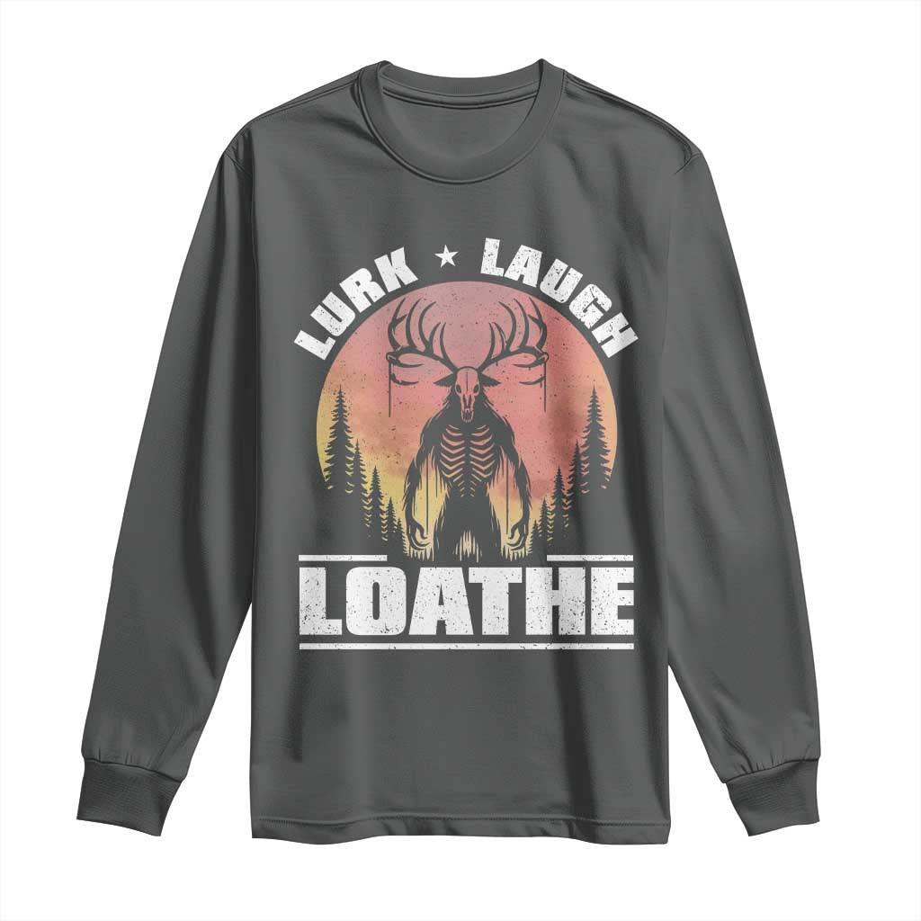 Funny Wendigo Cryptid Lurk Laugh Loathe Long Sleeve Shirt - Wonder Print Shop