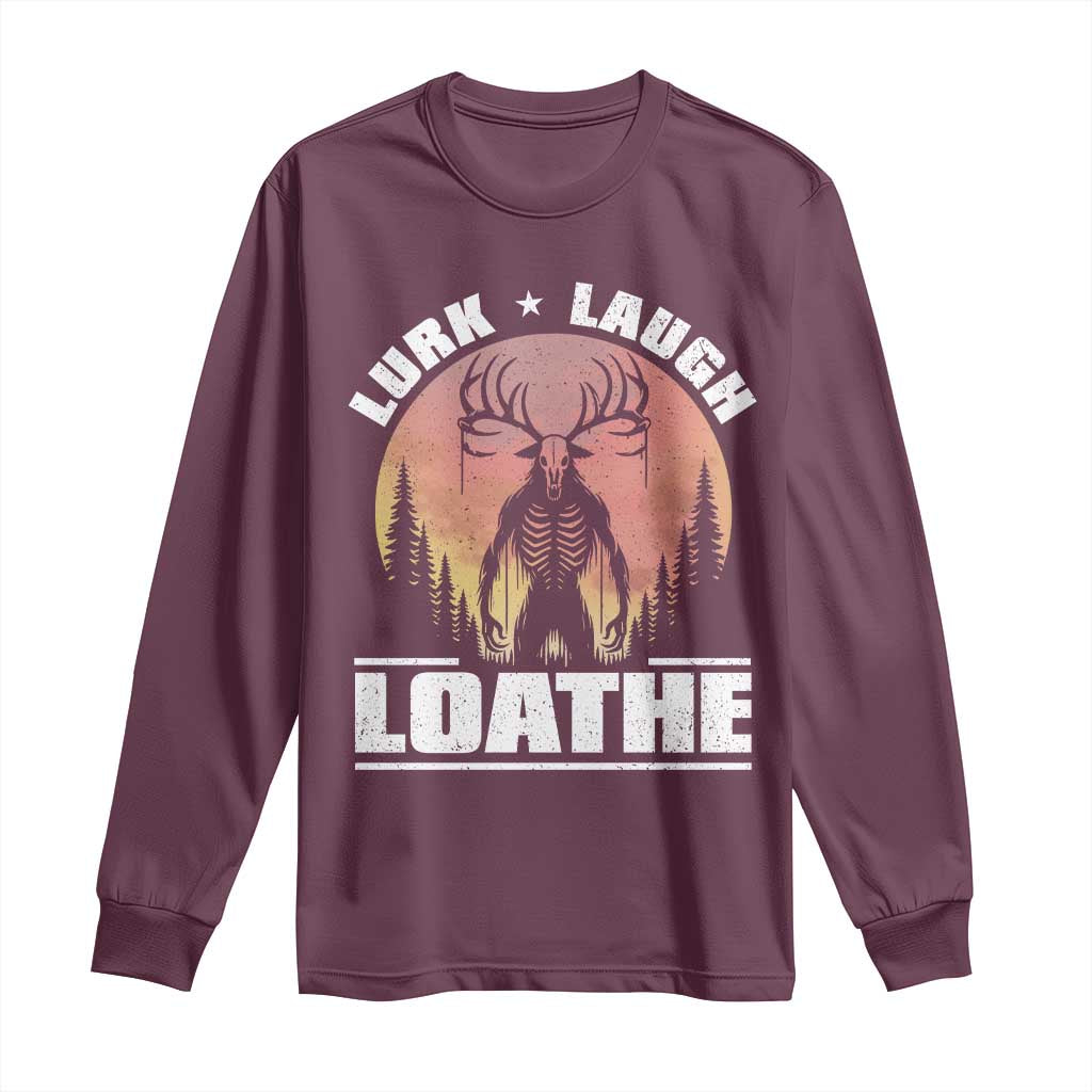 Funny Wendigo Cryptid Lurk Laugh Loathe Long Sleeve Shirt - Wonder Print Shop