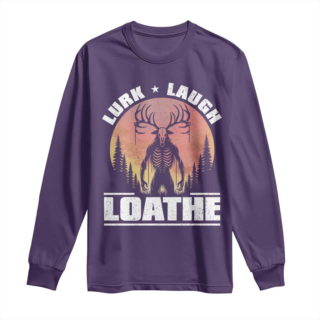 Funny Wendigo Cryptid Lurk Laugh Loathe Long Sleeve Shirt - Wonder Print Shop