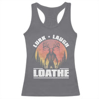 Funny Wendigo Cryptid Lurk Laugh Loathe Racerback Tank Top - Wonder Print Shop