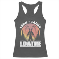 Funny Wendigo Cryptid Lurk Laugh Loathe Racerback Tank Top - Wonder Print Shop