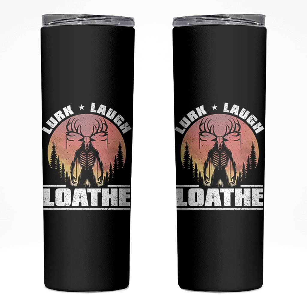 Funny Wendigo Cryptid Lurk Laugh Loathe Skinny Tumbler - Wonder Print Shop