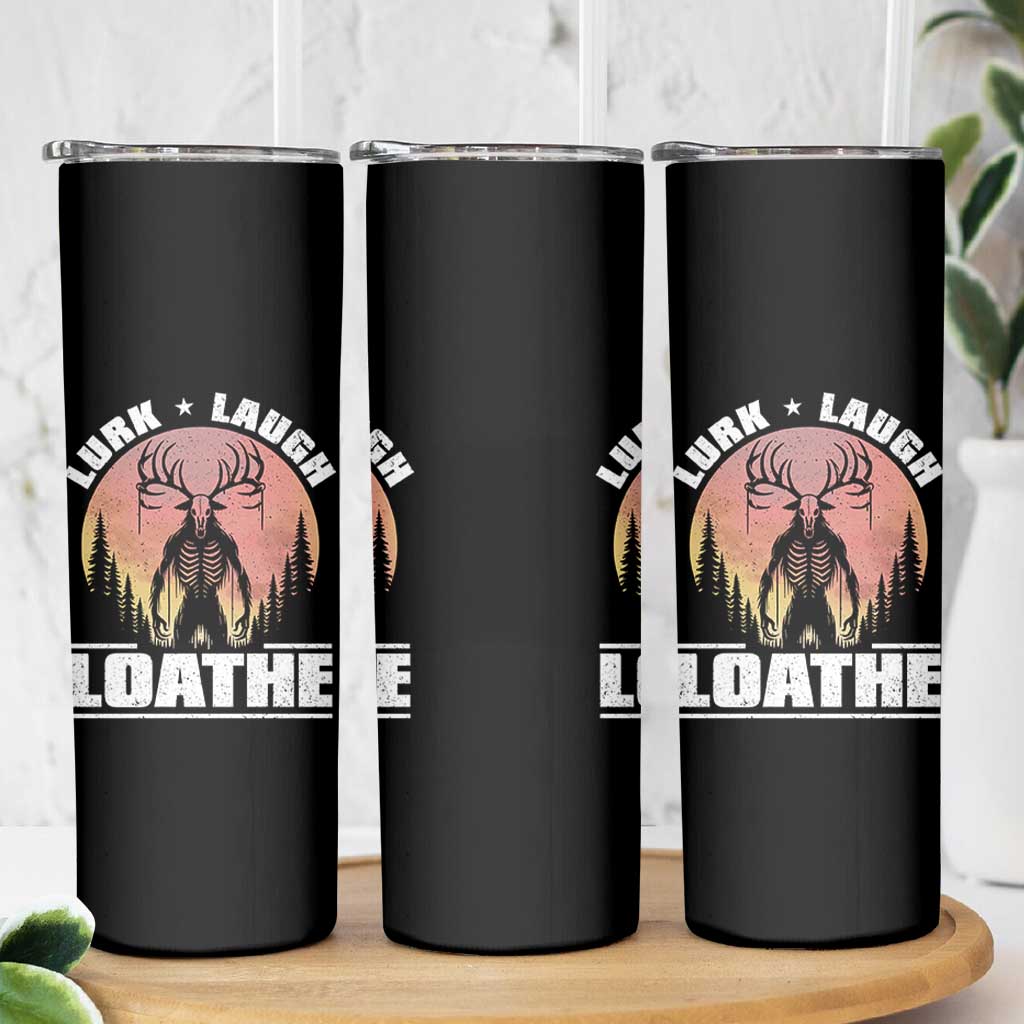 Funny Wendigo Cryptid Lurk Laugh Loathe Skinny Tumbler - Wonder Print Shop