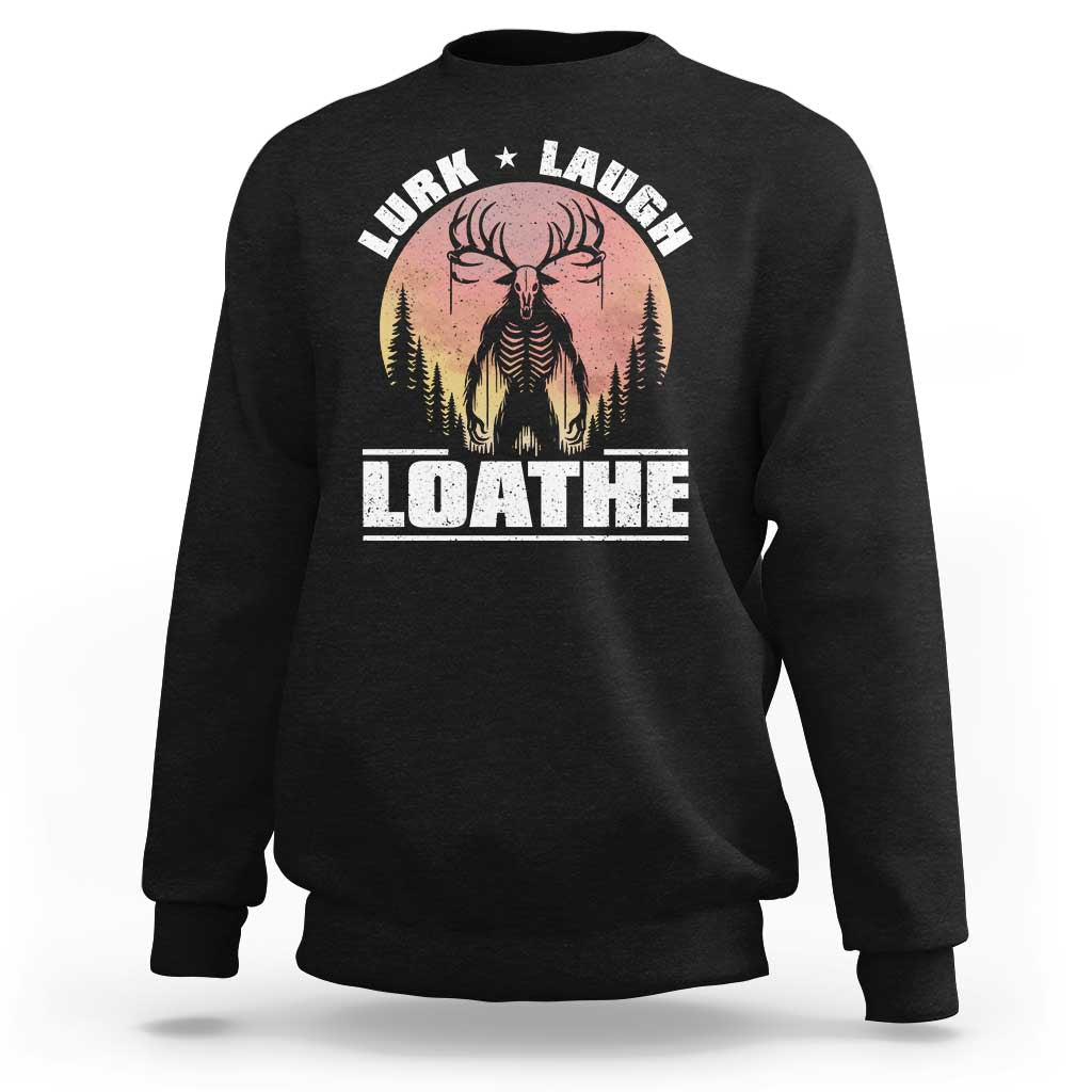Funny Wendigo Cryptid Lurk Laugh Loathe Sweatshirt - Wonder Print Shop