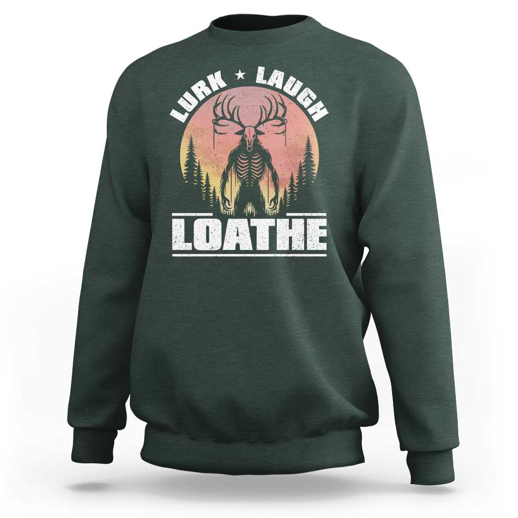 Funny Wendigo Cryptid Lurk Laugh Loathe Sweatshirt - Wonder Print Shop