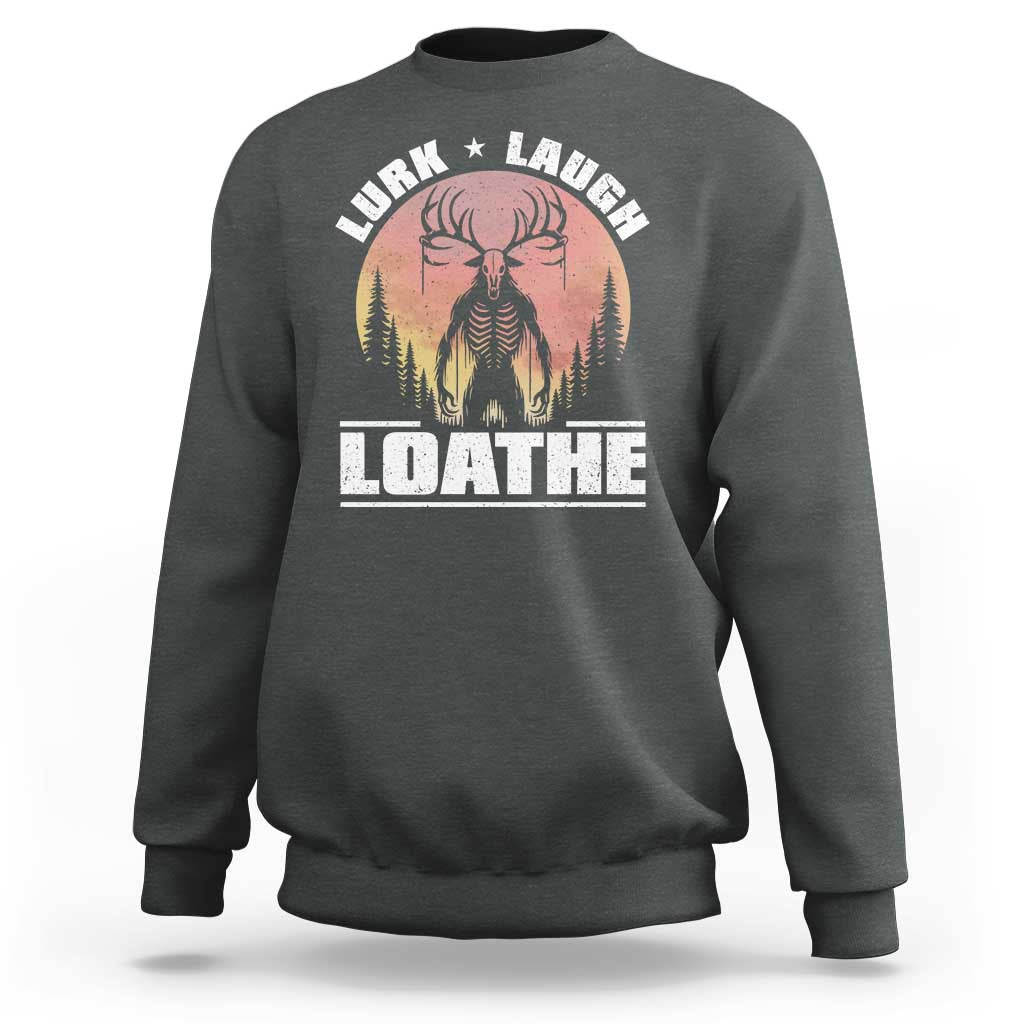 Funny Wendigo Cryptid Lurk Laugh Loathe Sweatshirt - Wonder Print Shop