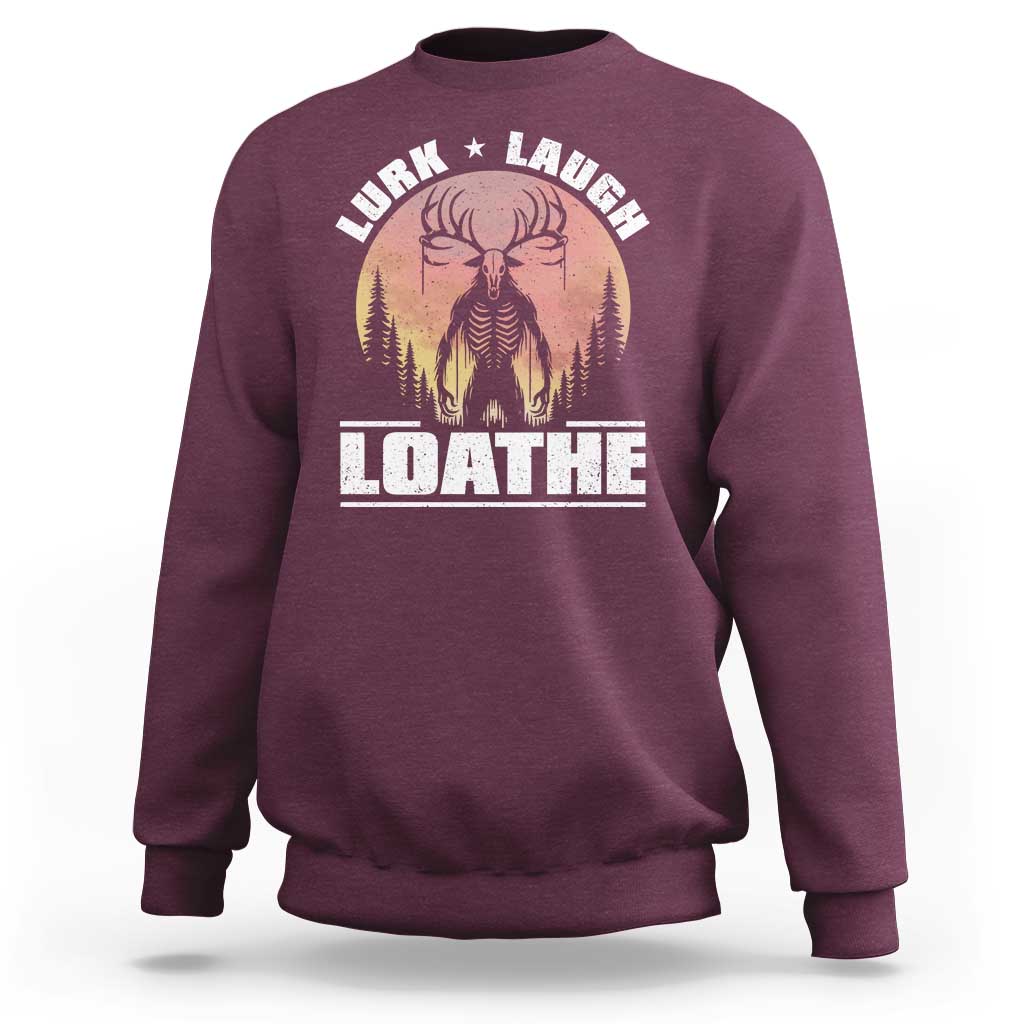 Funny Wendigo Cryptid Lurk Laugh Loathe Sweatshirt - Wonder Print Shop
