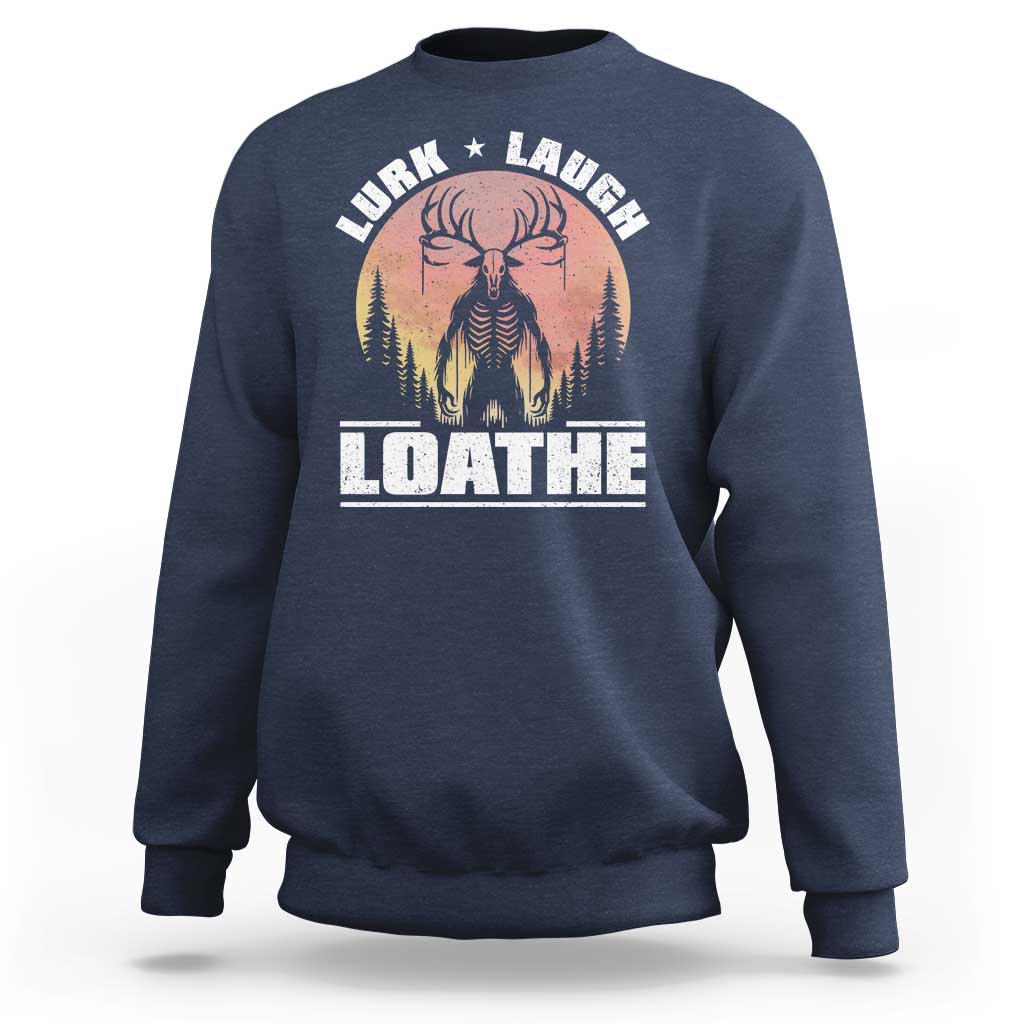 Funny Wendigo Cryptid Lurk Laugh Loathe Sweatshirt - Wonder Print Shop