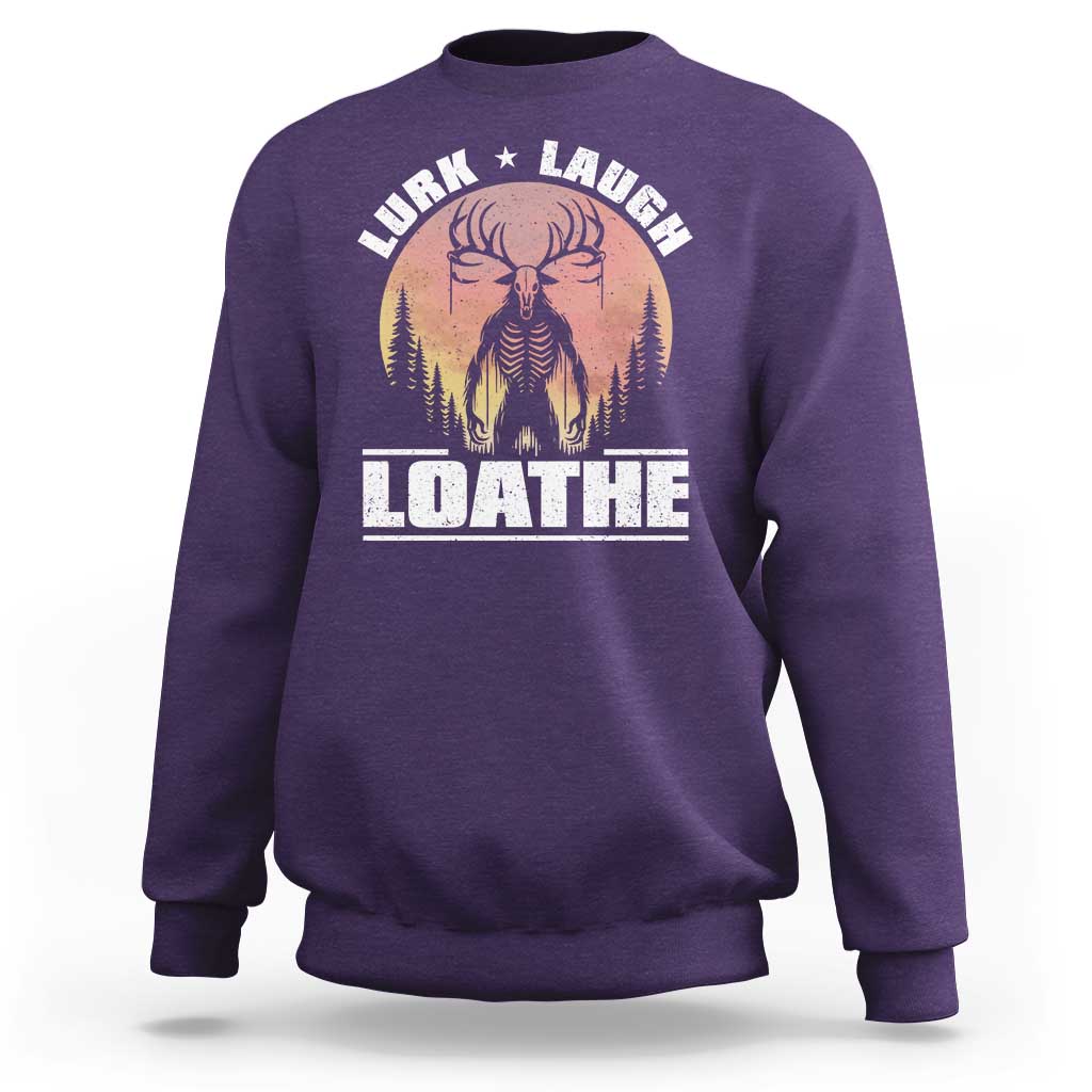 Funny Wendigo Cryptid Lurk Laugh Loathe Sweatshirt - Wonder Print Shop