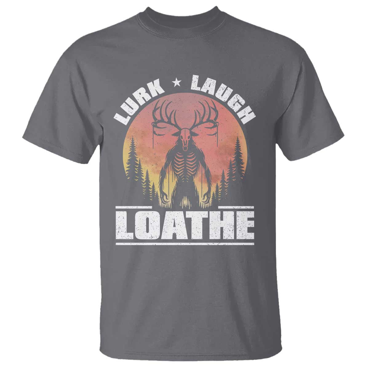Funny Wendigo Cryptid Lurk Laugh Loathe T Shirt - Wonder Print Shop