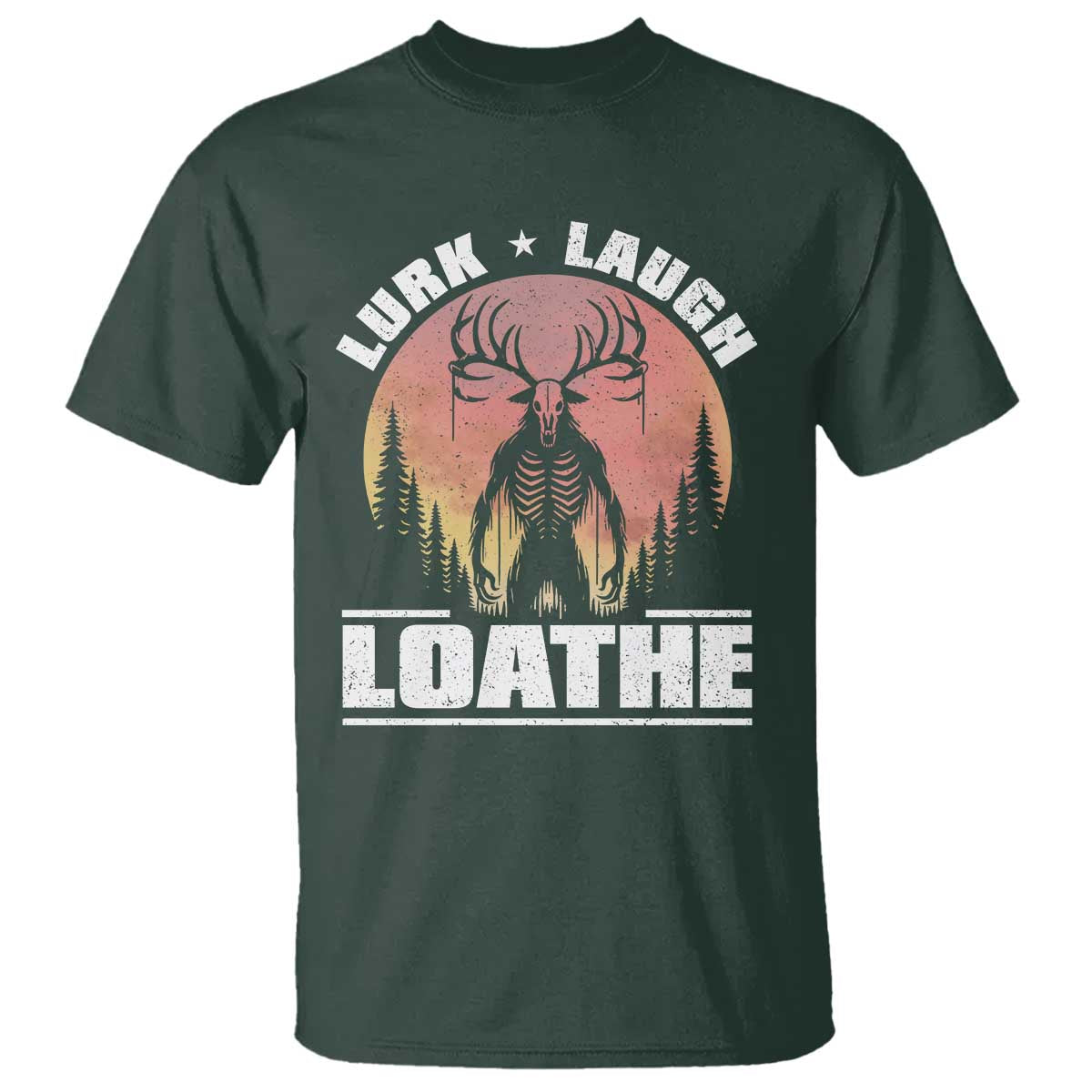 Funny Wendigo Cryptid Lurk Laugh Loathe T Shirt - Wonder Print Shop