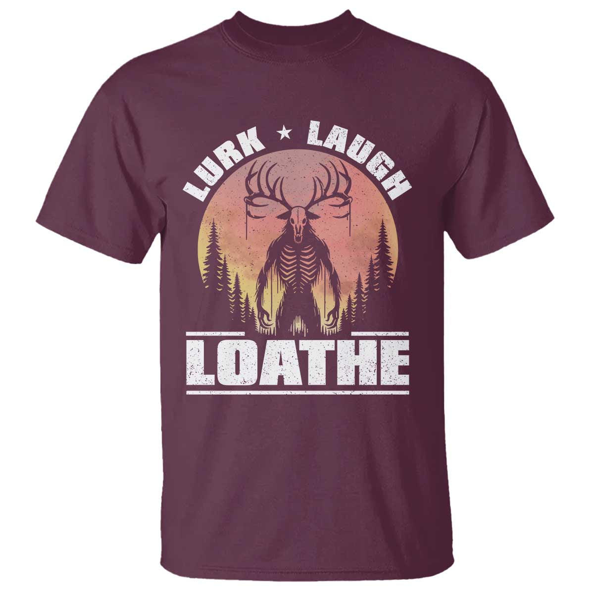 Funny Wendigo Cryptid Lurk Laugh Loathe T Shirt - Wonder Print Shop