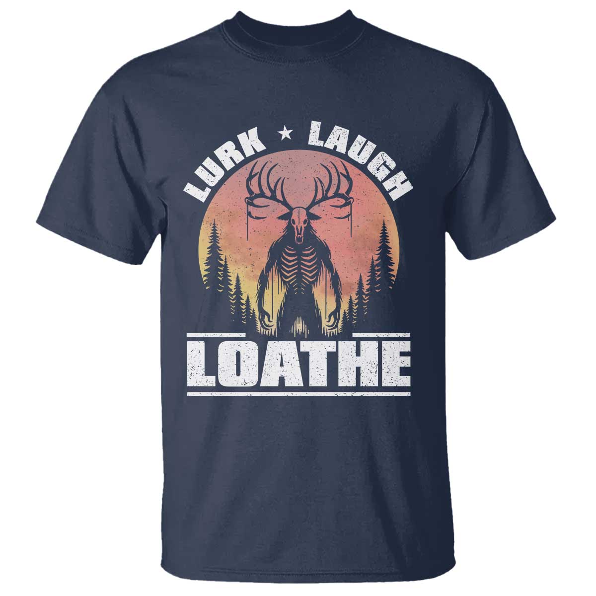 Funny Wendigo Cryptid Lurk Laugh Loathe T Shirt - Wonder Print Shop