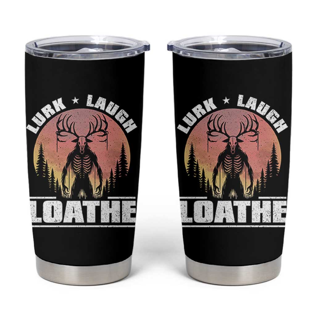 Funny Wendigo Cryptid Lurk Laugh Loathe Tumbler Cup - Wonder Print Shop