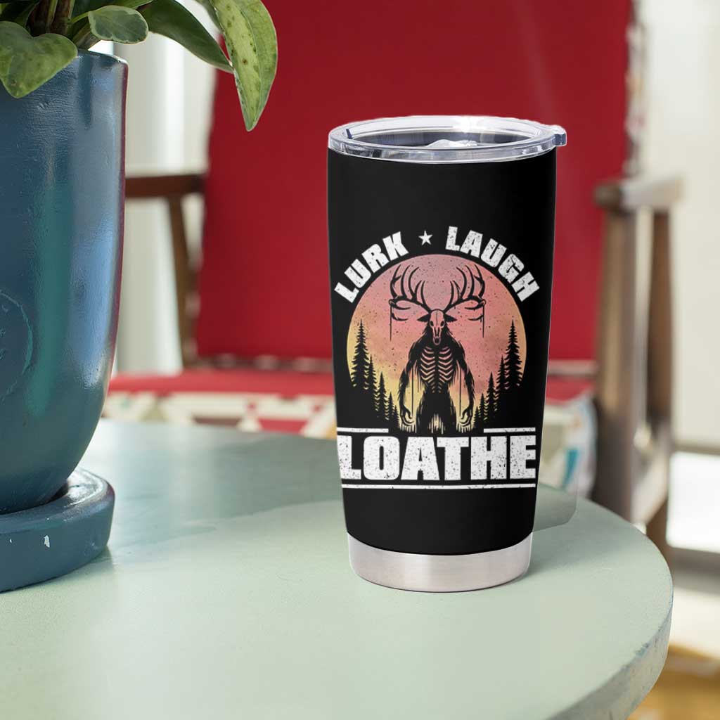 Funny Wendigo Cryptid Lurk Laugh Loathe Tumbler Cup - Wonder Print Shop