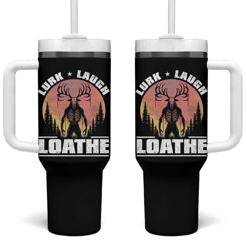 Funny Wendigo Cryptid Lurk Laugh Loathe Tumbler With Handle - Wonder Print Shop