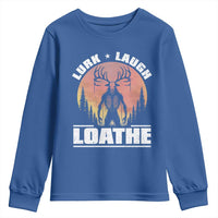 Funny Wendigo Cryptid Lurk Laugh Loathe Youth Sweatshirt - Wonder Print Shop