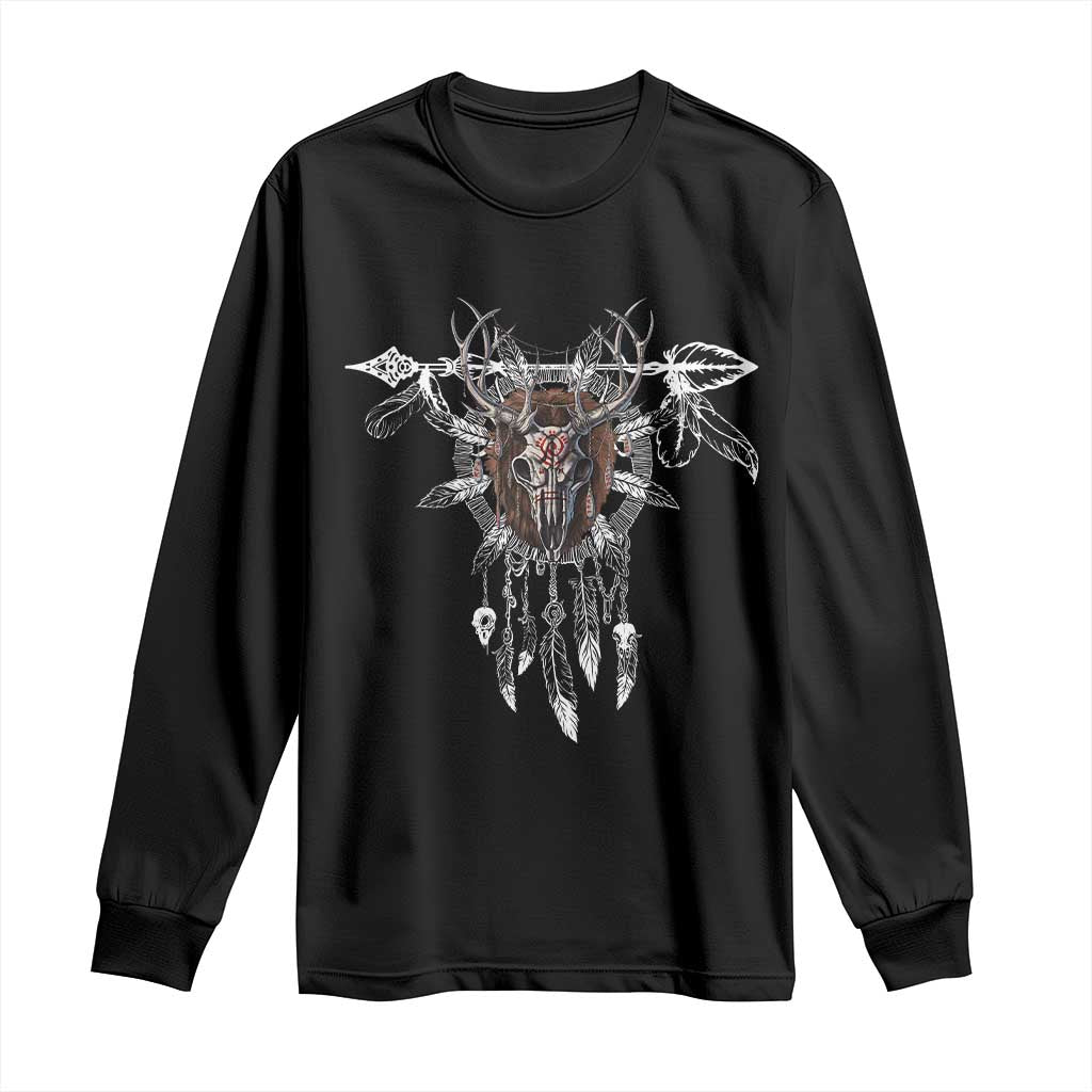 Native American Wendigo Monster Skinwalker Dreamcatcher Long Sleeve Shirt - Wonder Print Shop