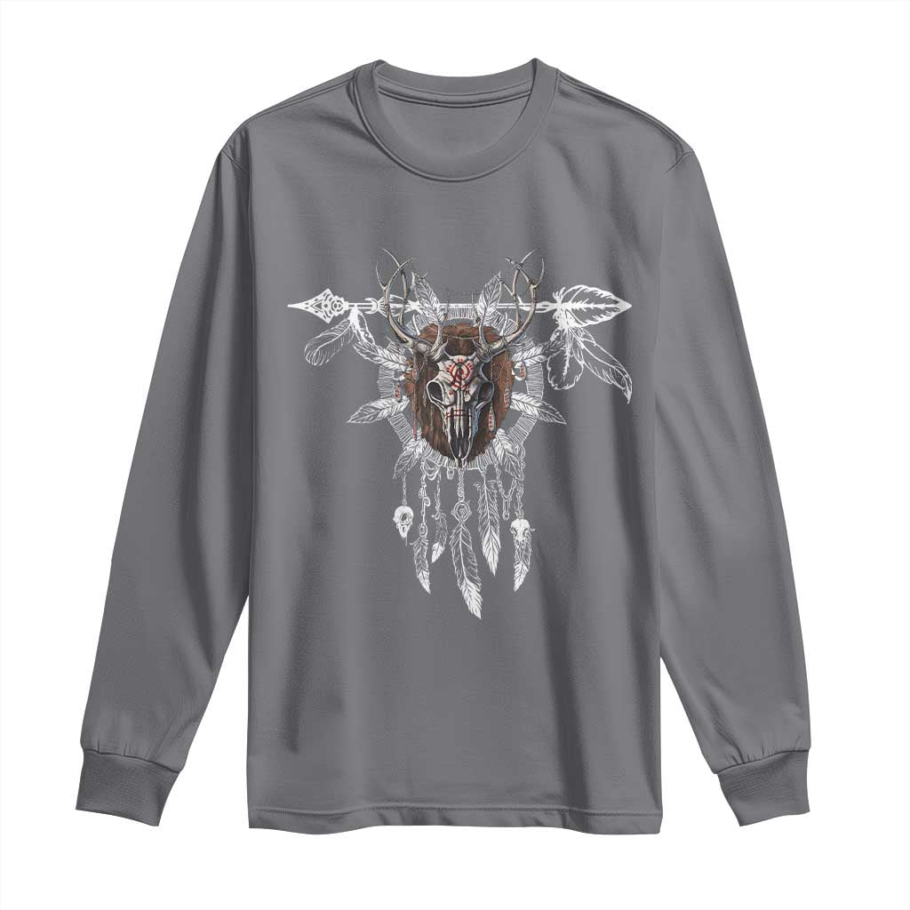 Native American Wendigo Monster Skinwalker Dreamcatcher Long Sleeve Shirt - Wonder Print Shop