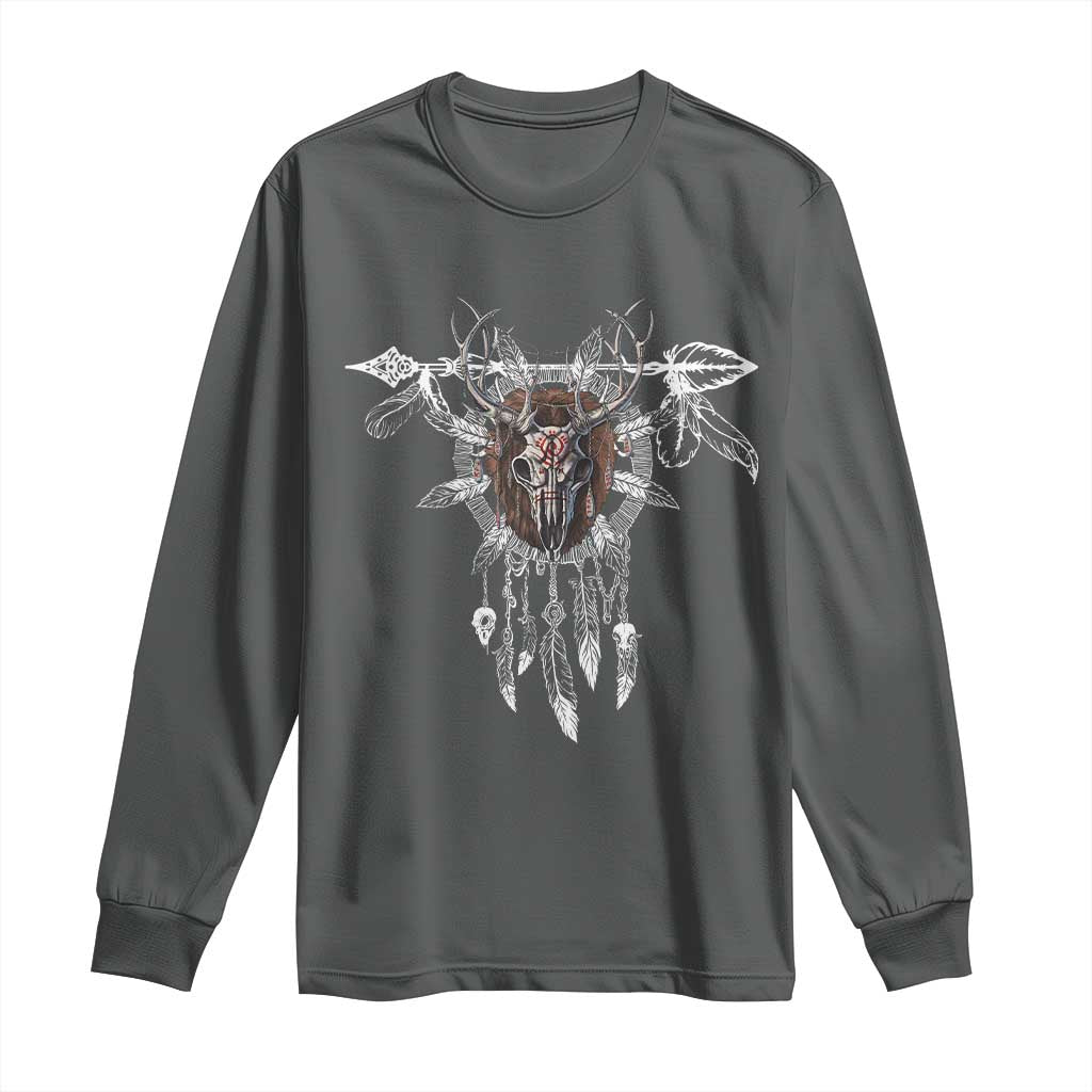 Native American Wendigo Monster Skinwalker Dreamcatcher Long Sleeve Shirt - Wonder Print Shop