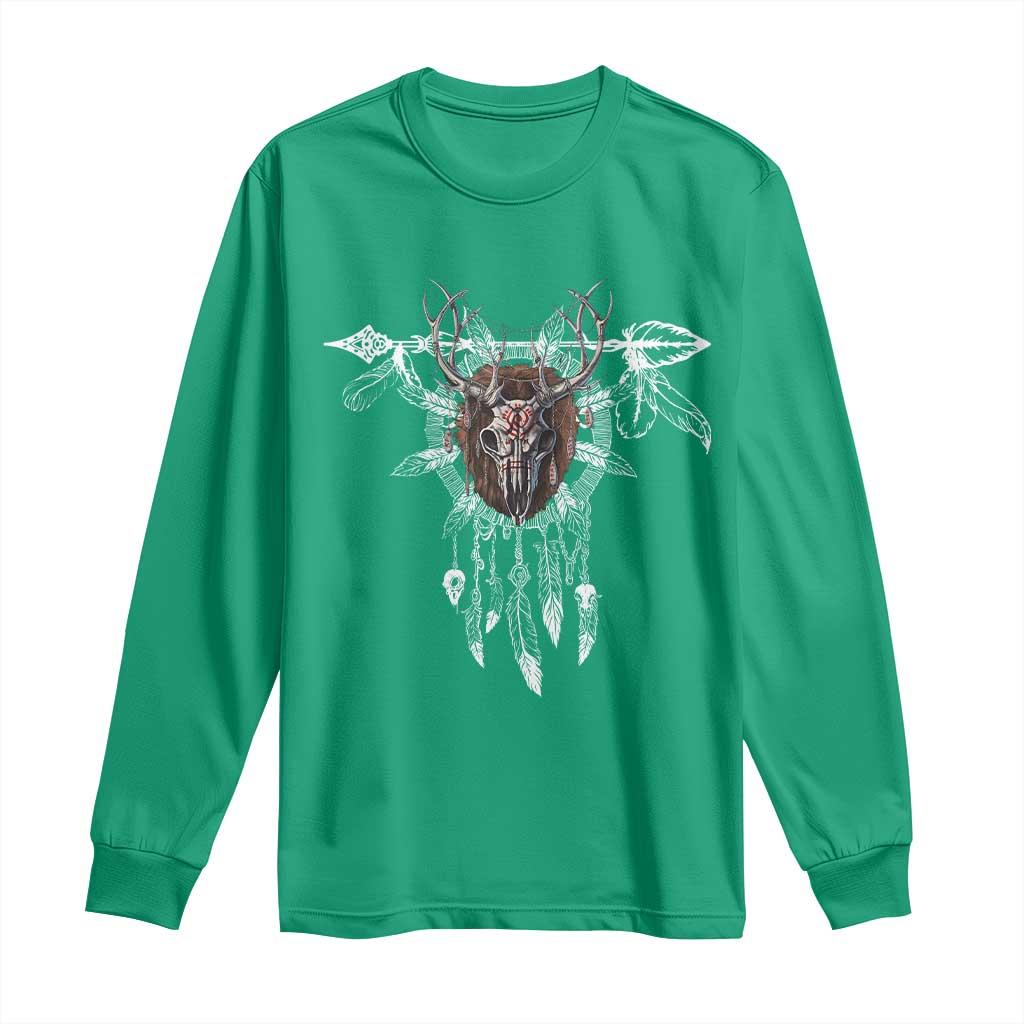 Native American Wendigo Monster Skinwalker Dreamcatcher Long Sleeve Shirt - Wonder Print Shop