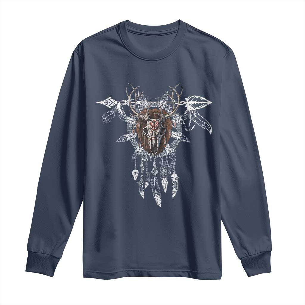 Native American Wendigo Monster Skinwalker Dreamcatcher Long Sleeve Shirt - Wonder Print Shop