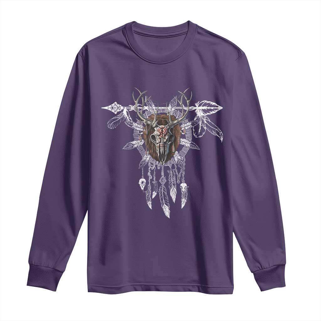 Native American Wendigo Monster Skinwalker Dreamcatcher Long Sleeve Shirt - Wonder Print Shop