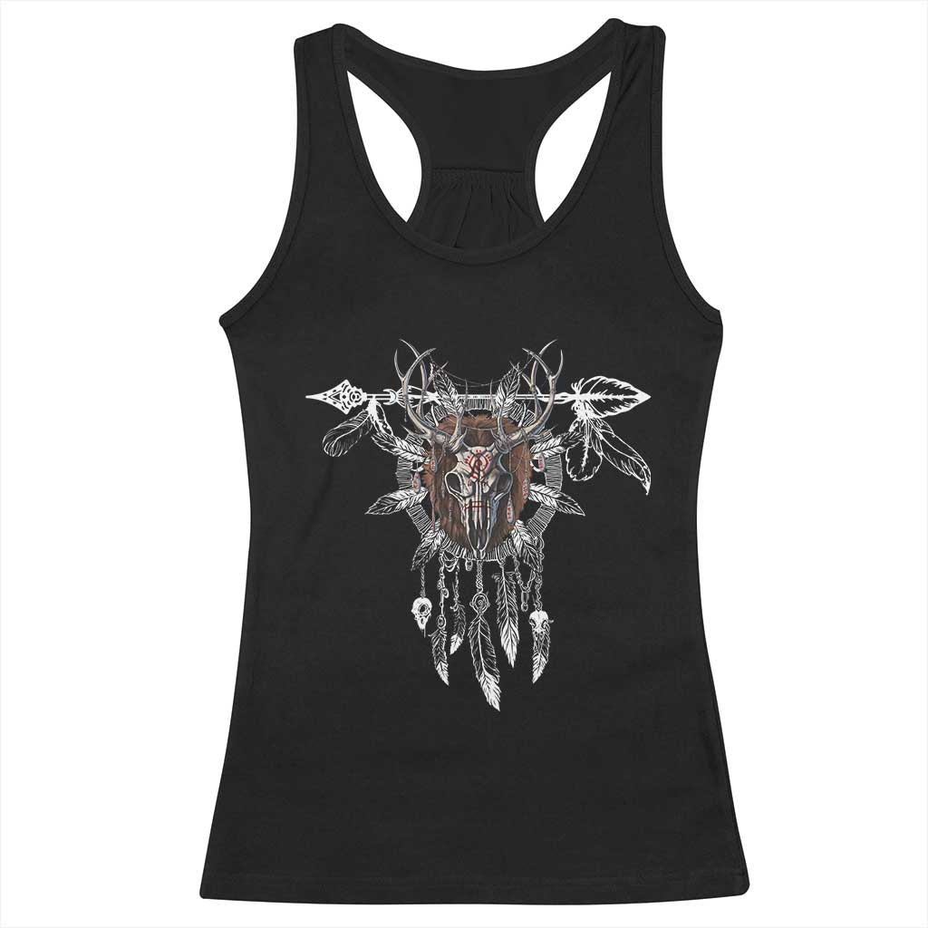 Native American Wendigo Monster Skinwalker Dreamcatcher Racerback Tank Top - Wonder Print Shop