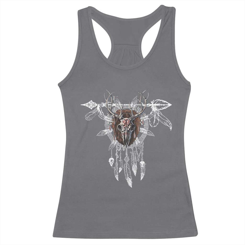 Native American Wendigo Monster Skinwalker Dreamcatcher Racerback Tank Top - Wonder Print Shop