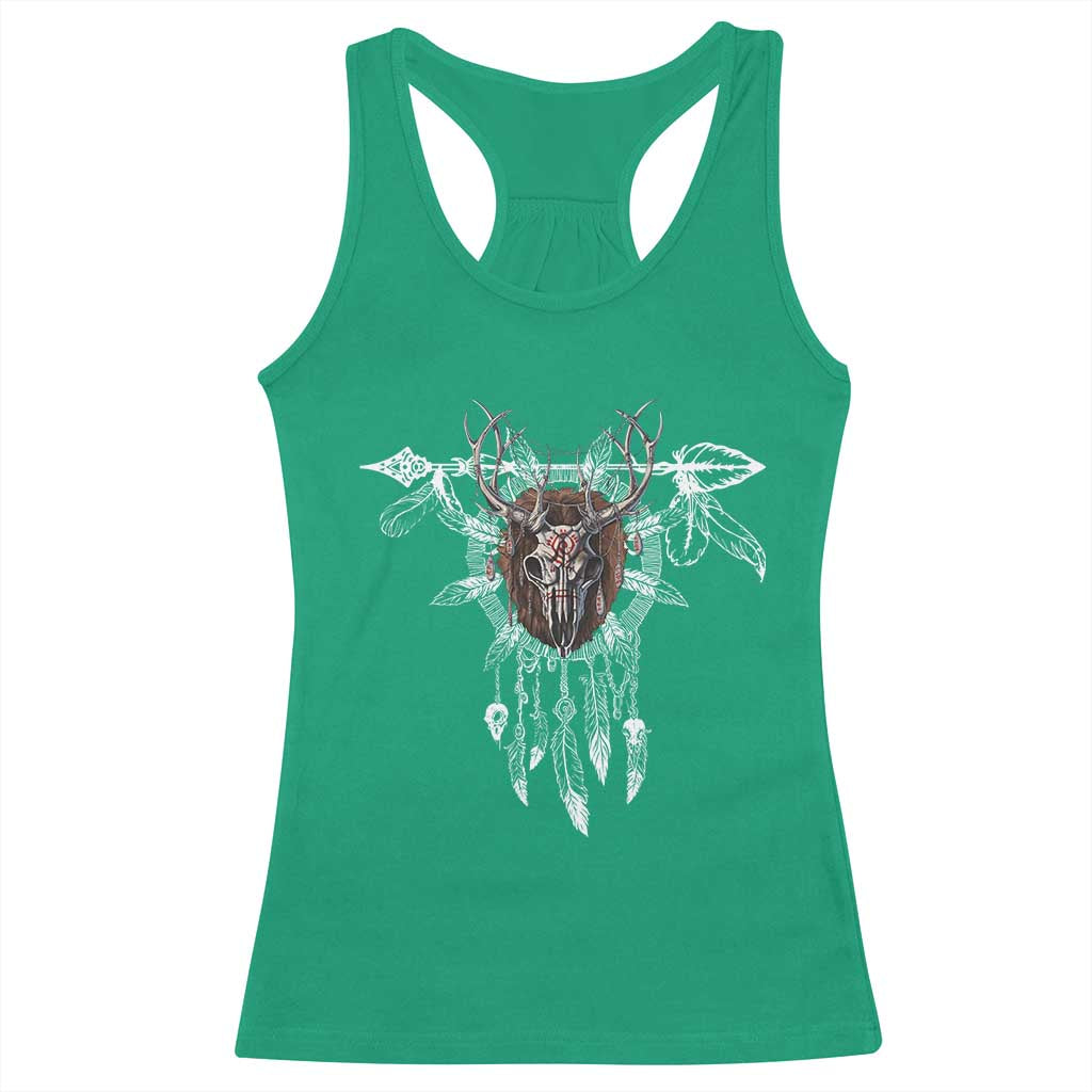 Native American Wendigo Monster Skinwalker Dreamcatcher Racerback Tank Top - Wonder Print Shop