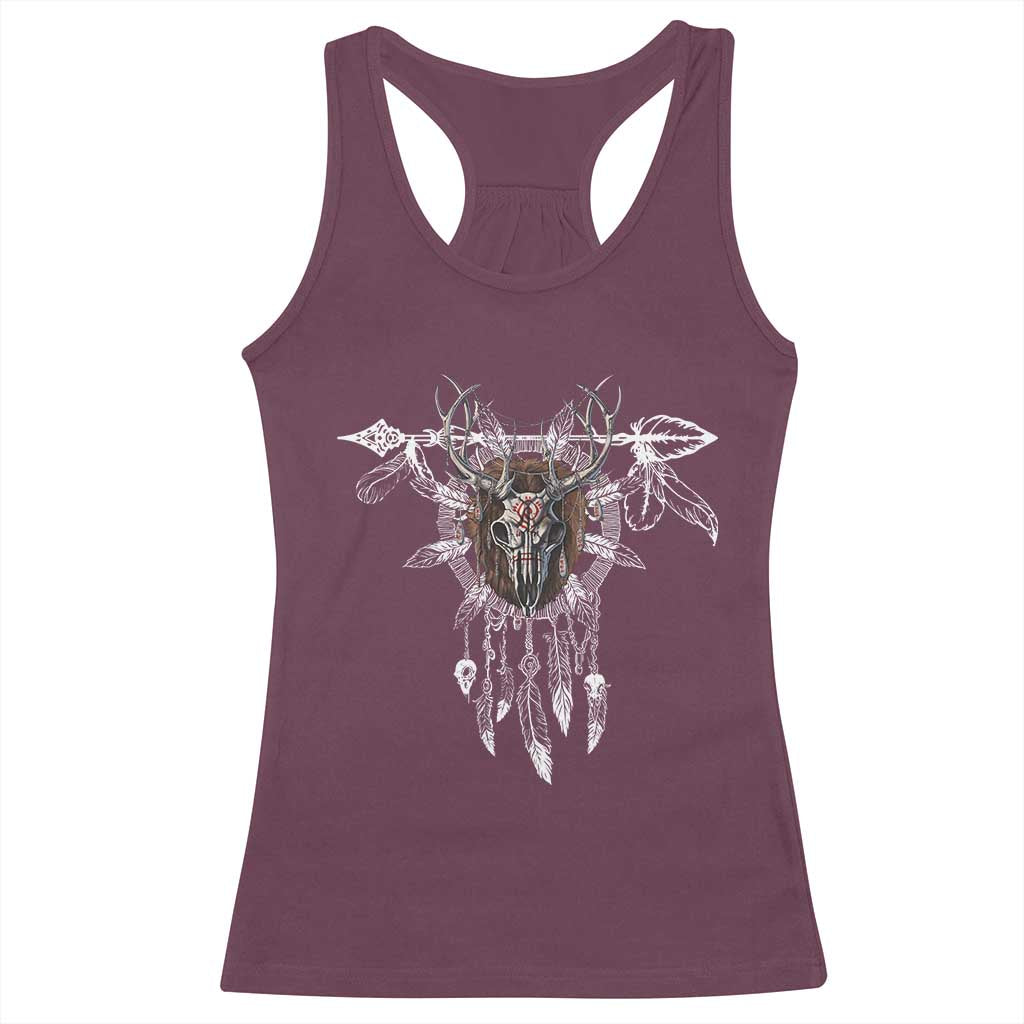 Native American Wendigo Monster Skinwalker Dreamcatcher Racerback Tank Top - Wonder Print Shop