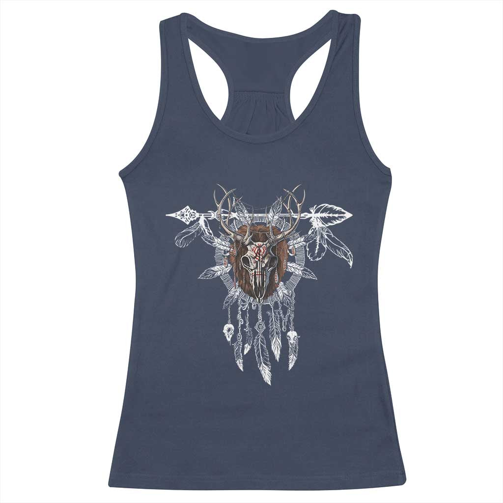 Native American Wendigo Monster Skinwalker Dreamcatcher Racerback Tank Top - Wonder Print Shop