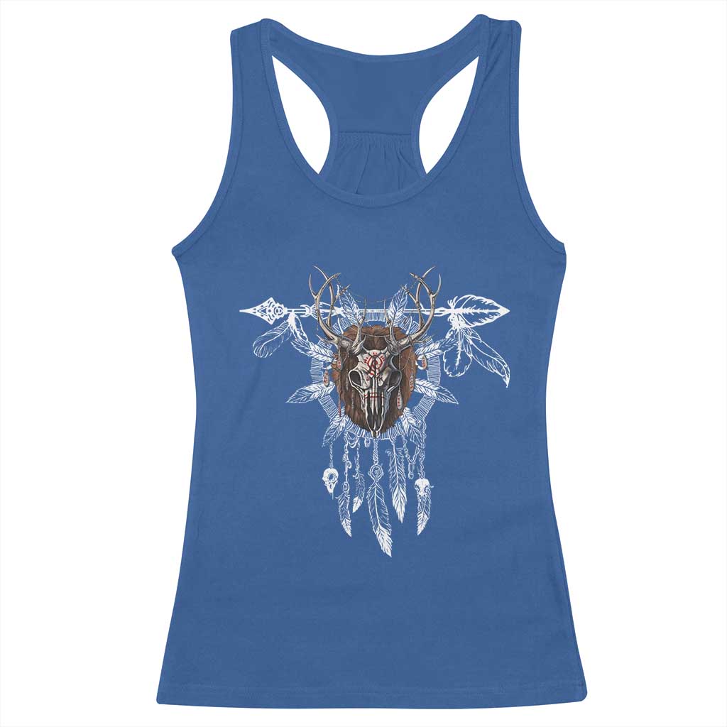 Native American Wendigo Monster Skinwalker Dreamcatcher Racerback Tank Top - Wonder Print Shop
