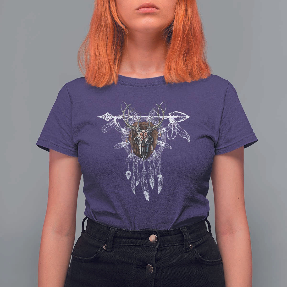 Native American Wendigo Monster Skinwalker Dreamcatcher T Shirt For Women - Wonder Print Shop