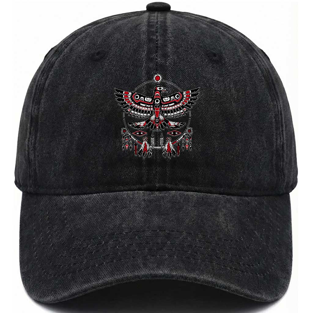 Thunderbird Native American Northwest Coast Art Washed Cotton Baseball Cap