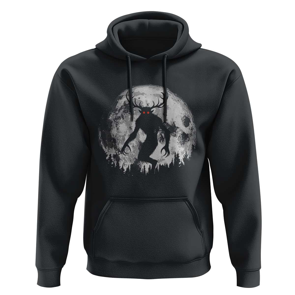 Wendigo Monster Hoodie Skinwalker Night Stroll Cryptid Full Moon - Wonder Print Shop