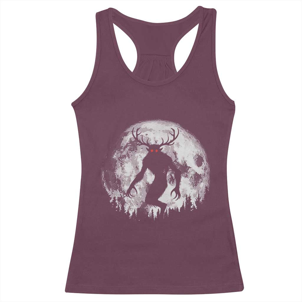 Wendigo Monster Racerback Tank Top Skinwalker Night Stroll Cryptid Full Moon - Wonder Print Shop
