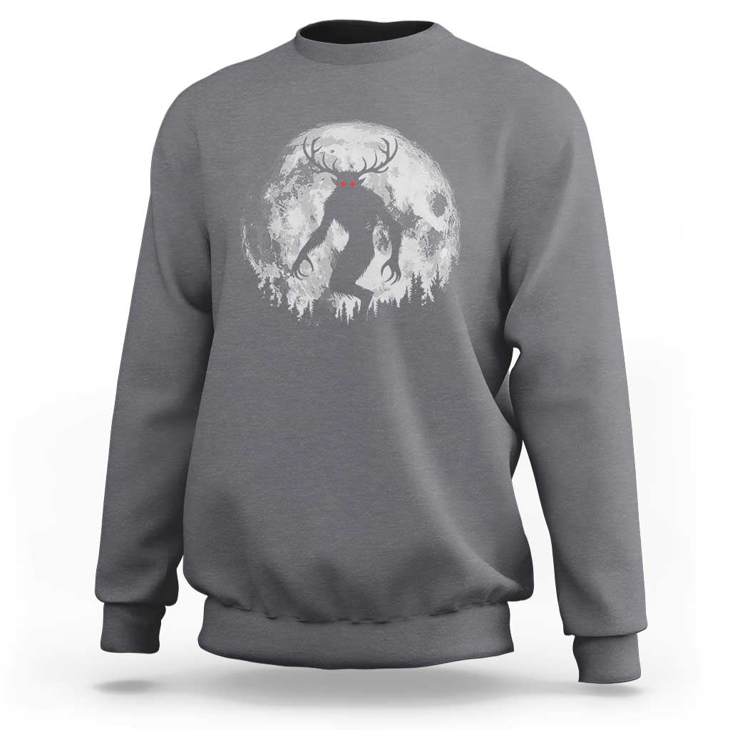 Wendigo Monster Sweatshirt Skinwalker Night Stroll Cryptid Full Moon - Wonder Print Shop