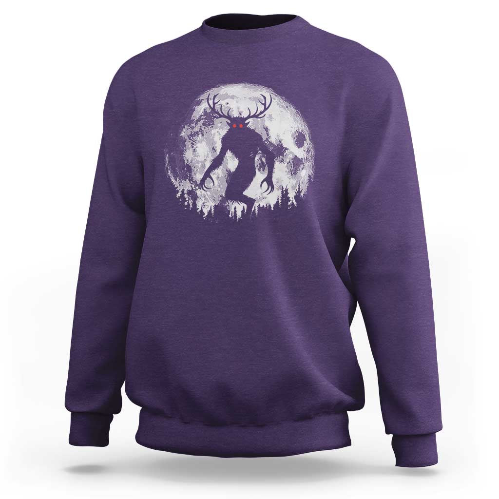 Wendigo Monster Sweatshirt Skinwalker Night Stroll Cryptid Full Moon - Wonder Print Shop