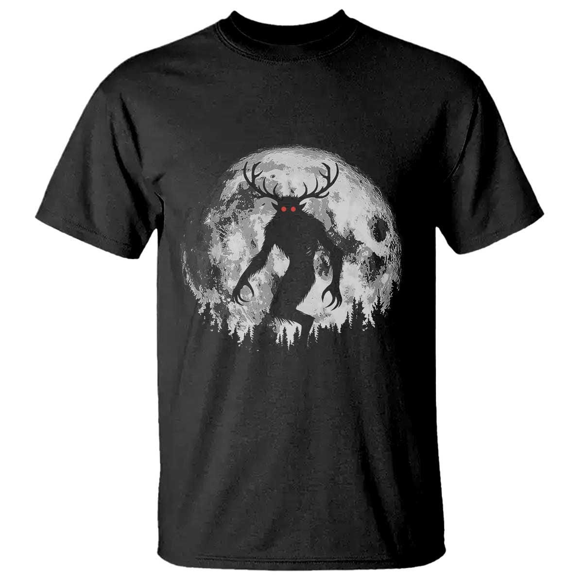 Wendigo Monster T Shirt Skinwalker Night Stroll Cryptid Full Moon - Wonder Print Shop