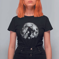 Wendigo Monster T Shirt For Women Skinwalker Night Stroll Cryptid Full Moon - Wonder Print Shop