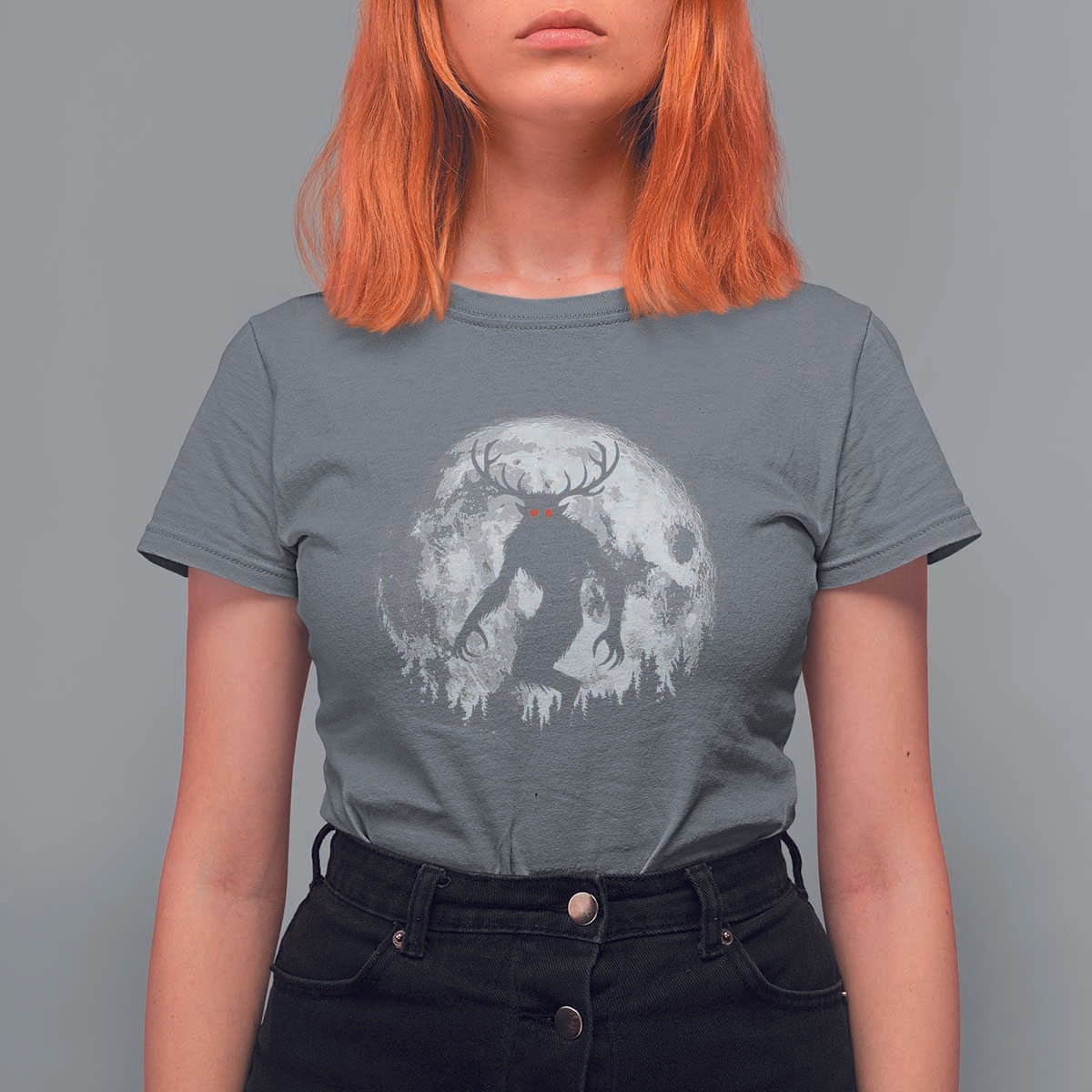 Wendigo Monster T Shirt For Women Skinwalker Night Stroll Cryptid Full Moon - Wonder Print Shop