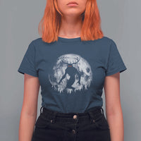 Wendigo Monster T Shirt For Women Skinwalker Night Stroll Cryptid Full Moon - Wonder Print Shop